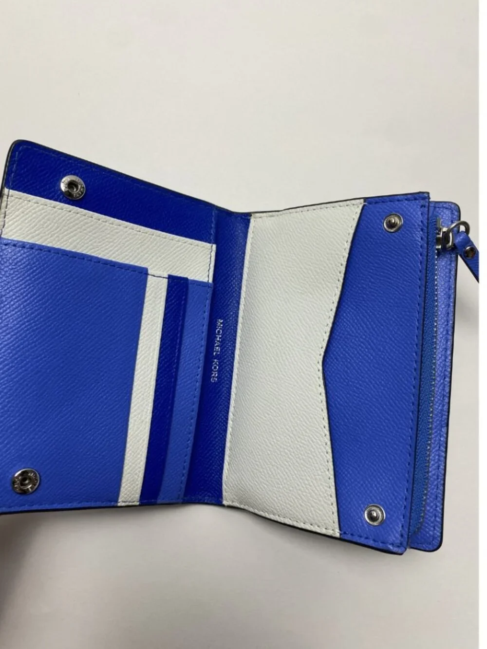 Michael Kors Blue Saffiano Leather Wallet - Picture 5 of 11